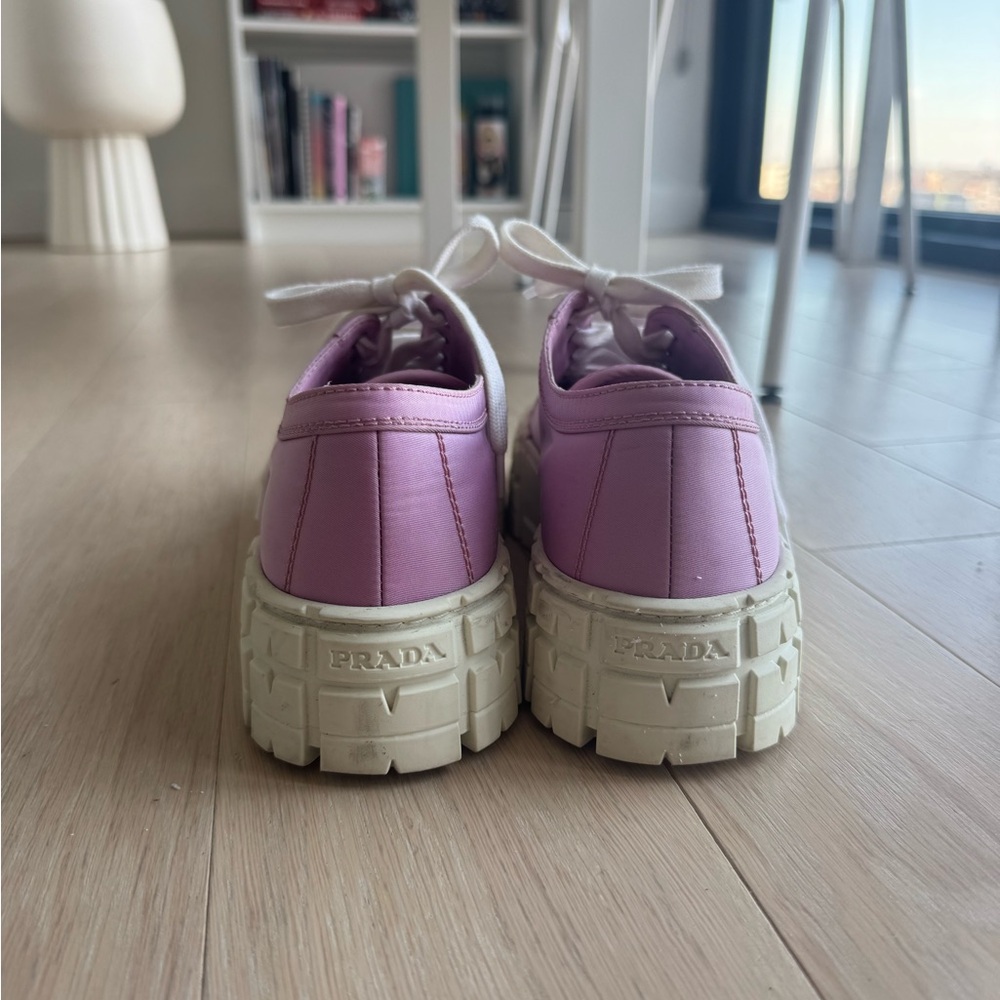 Prada Women's Pink Platform Sneakers - Picture 5 of 6